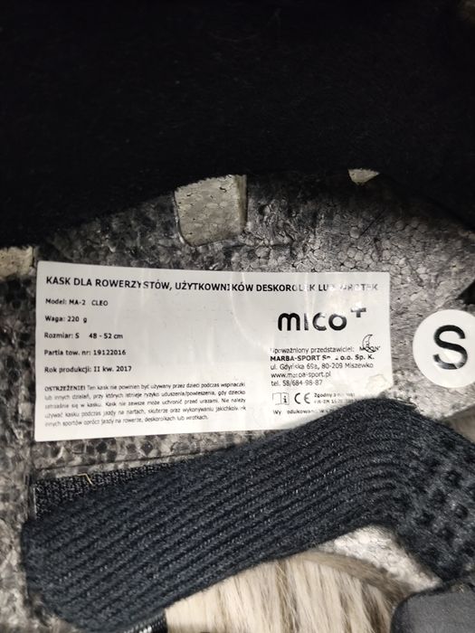 Kask na rower rolki ochraniacze kolana łokcie nadgarstki Mico 48/52