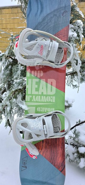 Сноуборд HEAD ROWDY JR 118, з кріпленнями та чохлом.