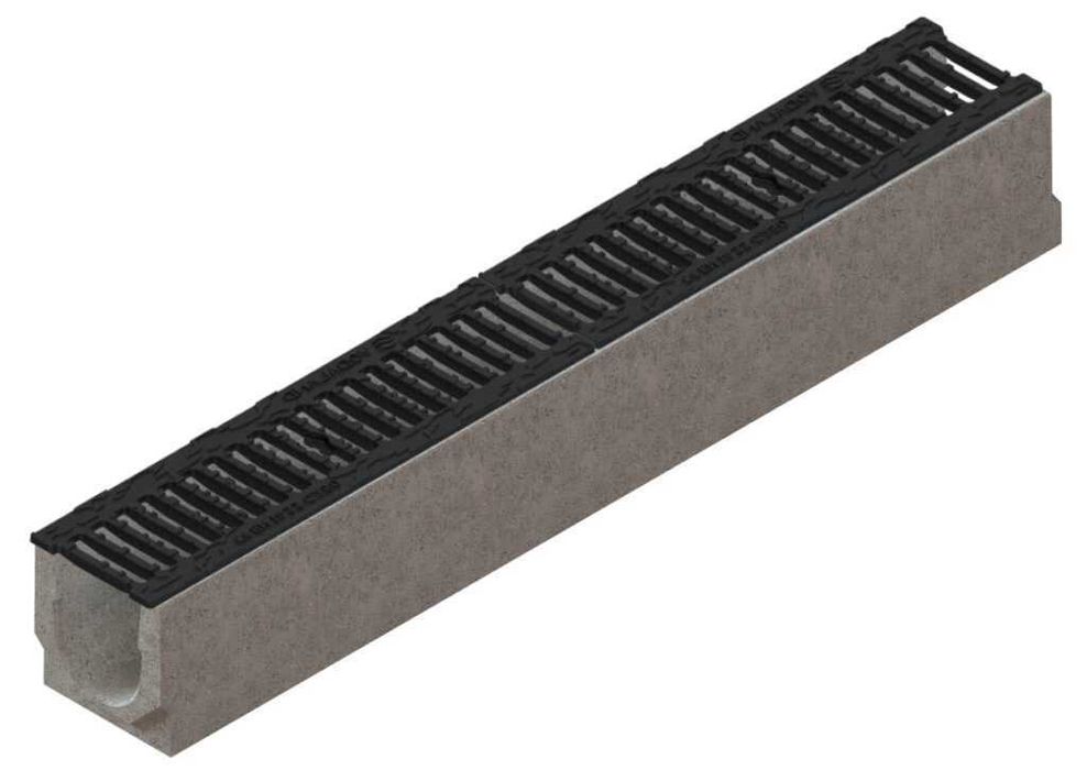 Kanał beton Base DN100  ruszt żeliwo z powłoką KTL kl.C250