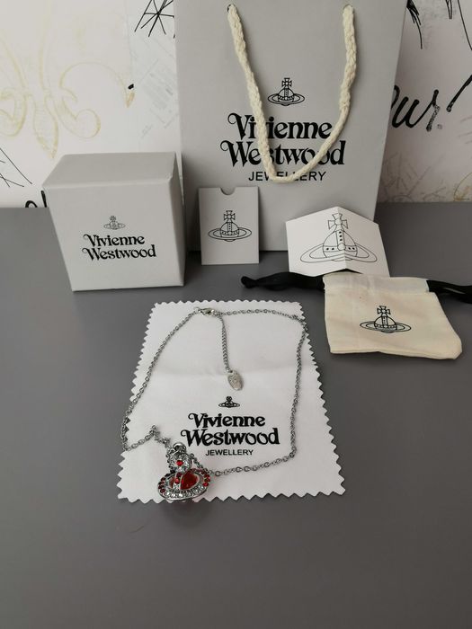 naszyjnik vivienne westwood orb saturn red