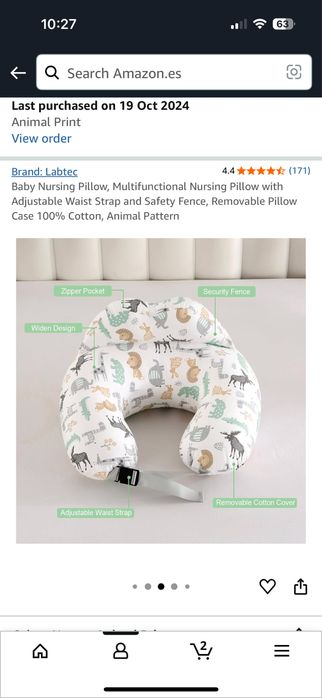 Almofada de amamentação como nova