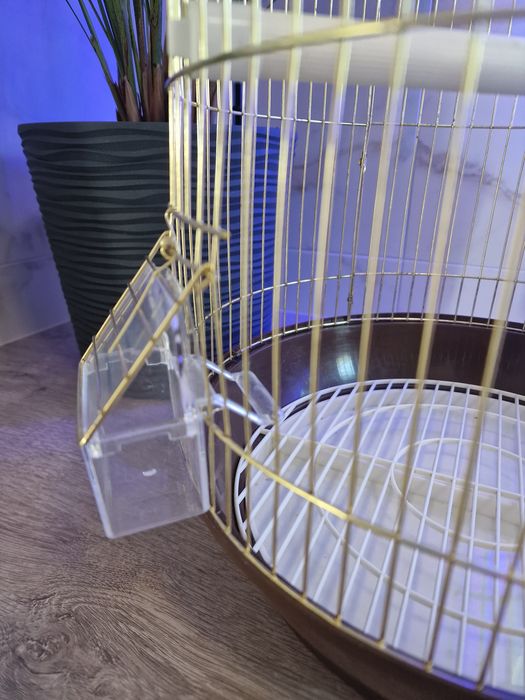 Золота клітка для птахів, розмір 33×53 см