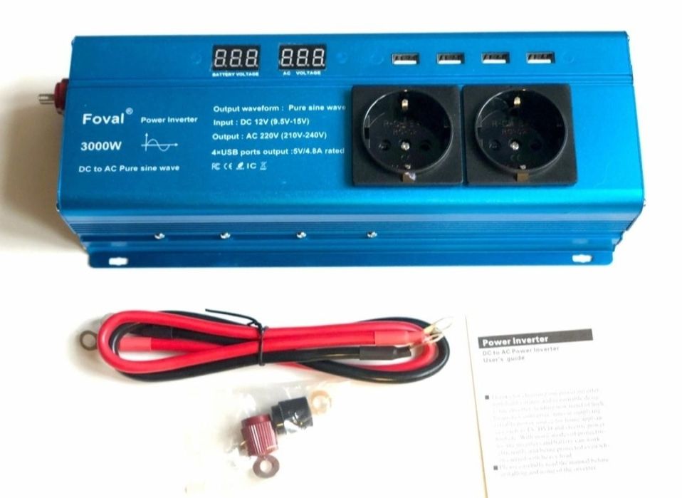 Інвертори FOVAL EU 2200, 3000W 12V (Чиста Синусоїда)