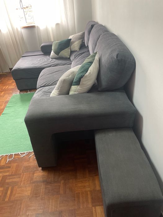 Sofá de Canto Cinza Confortável – Excelente Estado