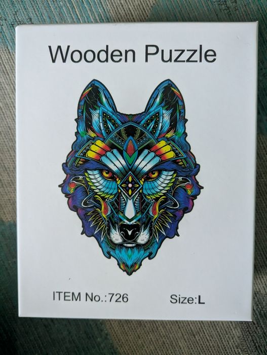 Duże Puzzle Drewniane Wilk rozm L  A4