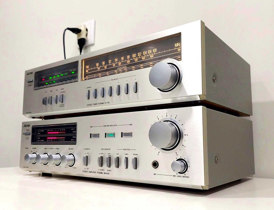 Amplificador e Sintonizador " vintage" TOSHIBA Aurex (imaculados) + OFERTA Bluetooth*