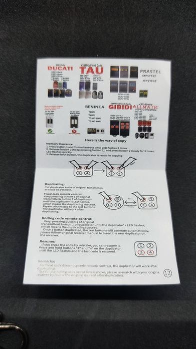 Comando universal de 4 botões