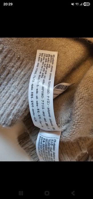 Sweter z kołnierzem Massimo Dutti XS wypada większy