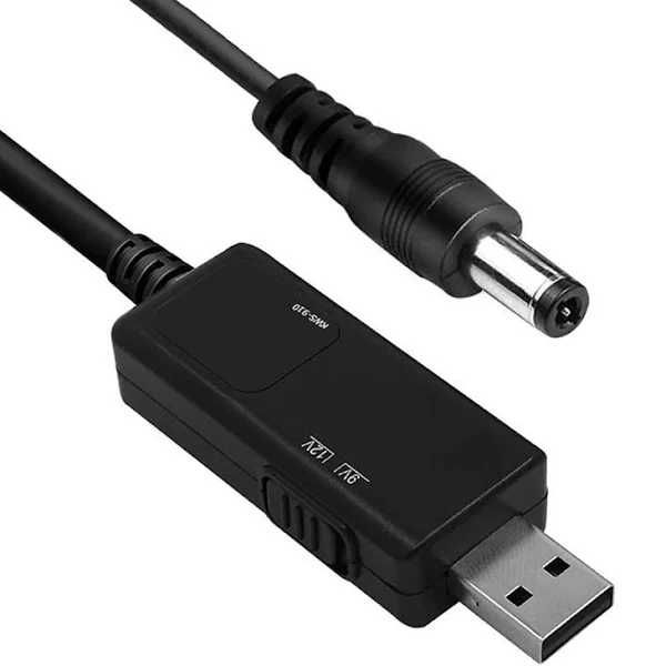 Кабель для роутера від повербанка з перетворювачем 5V/9V/12V USB-DC