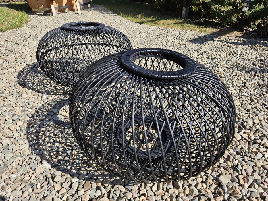 Aażur rattanowy boho,loft,czarny
