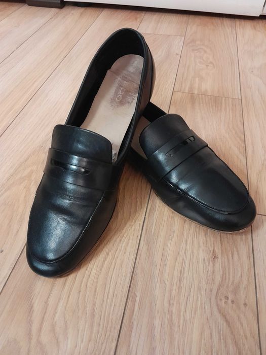 Eleganckie półbuty damskie ze skóry naturalnej ALDO, czarne, r. 39,5