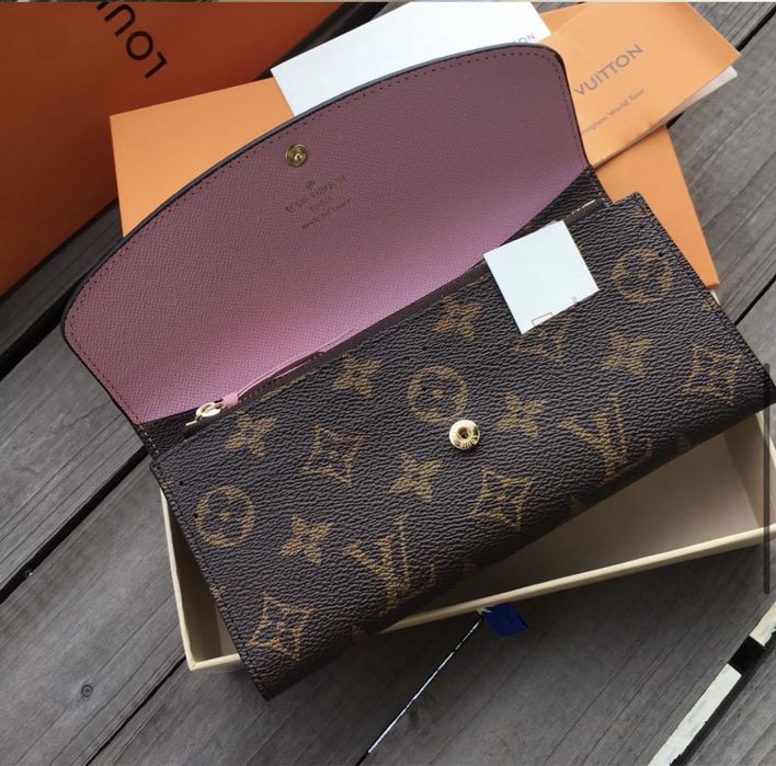 Portfel damski Louis Vuitton Emilie Monogram rózowy fuksja brązowy
