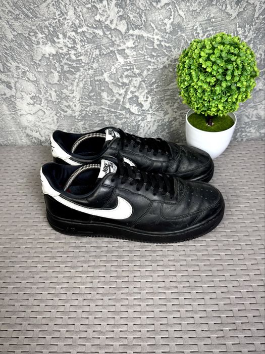 Nike Air Force 1 кроссовки 44 размер спортивные кожаные черные