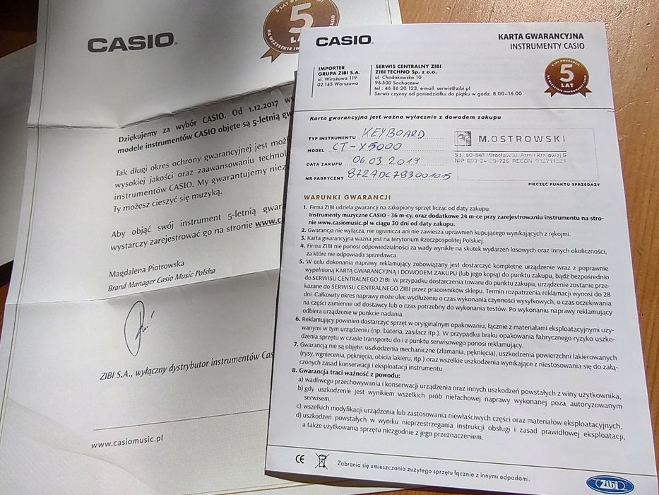Casio ctx 5000 Keyboard+ statyw + pokrowiec