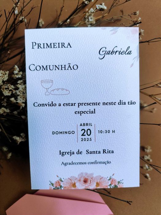 Convite primeira comunhão, batismo