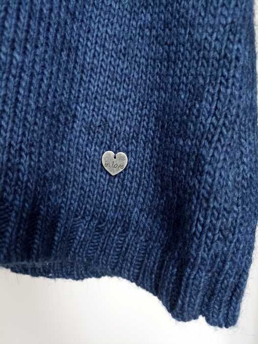 Granatowy sweter gold Carnaby's wełna alpaka