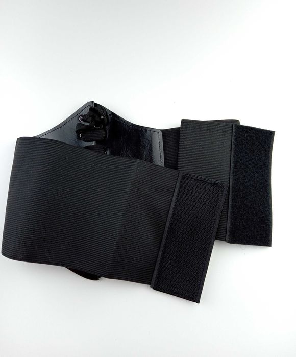 Nowy czarny sznurowany szeroki pas damski pod biust