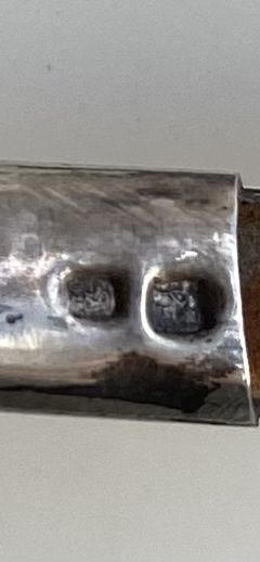 Tinteiro de casquinha e aparo em prata