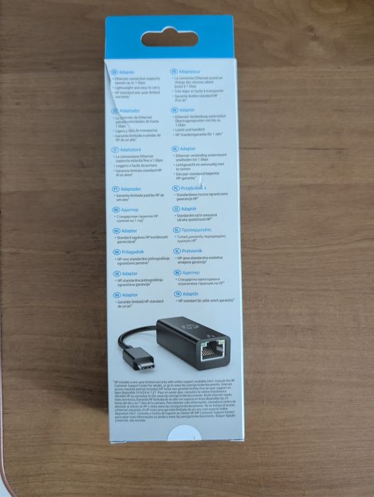 Адаптер USB-C to RJ45 Ethernet 1000Mbps HP