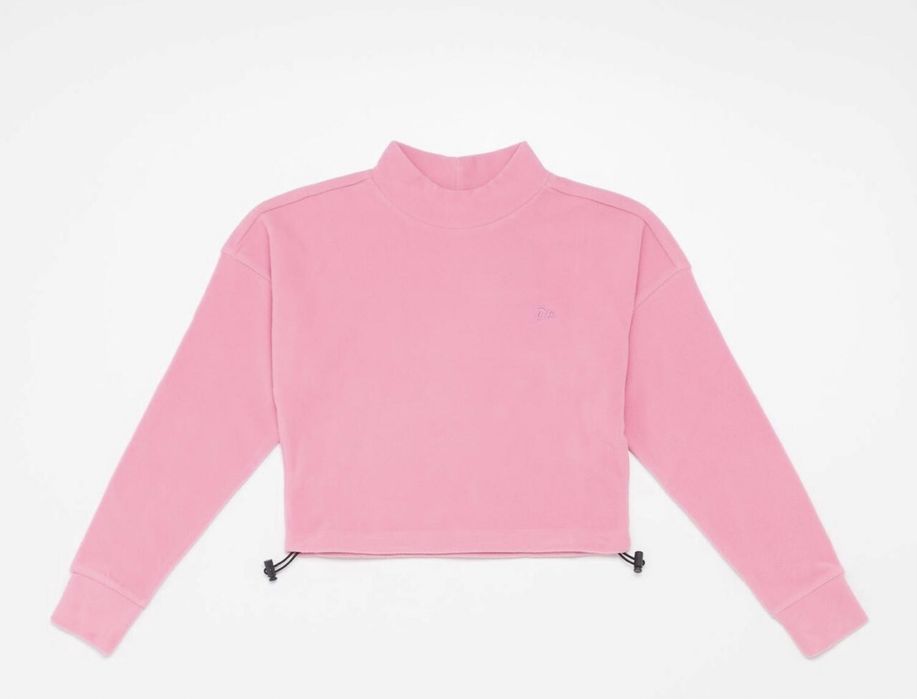Camisola polar curta rosa *nova*