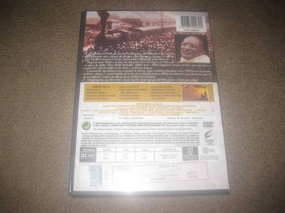DVD Gandhi" com Ben Kingsley