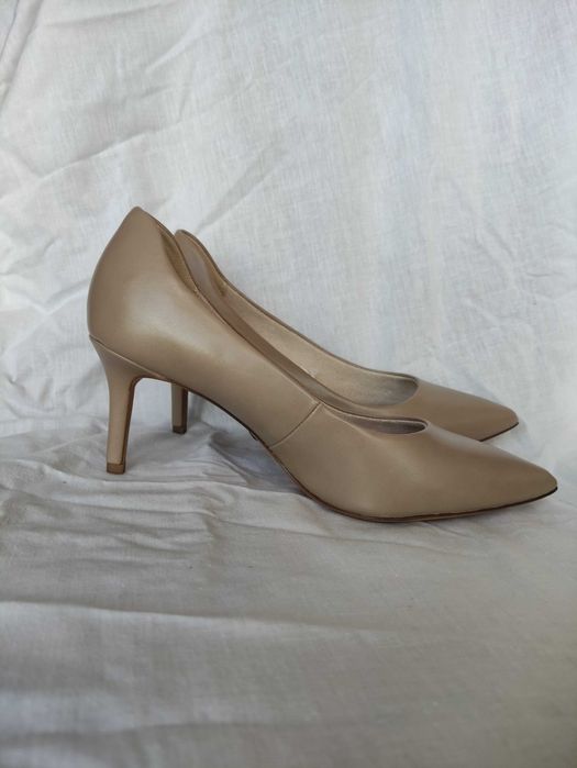 Sapatos de salto médio elegantes da Tamaris, cor camel/bege, nº 37