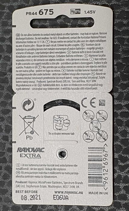 Zestaw baterie słuchowe bateria słuchowa baterie do aparatów