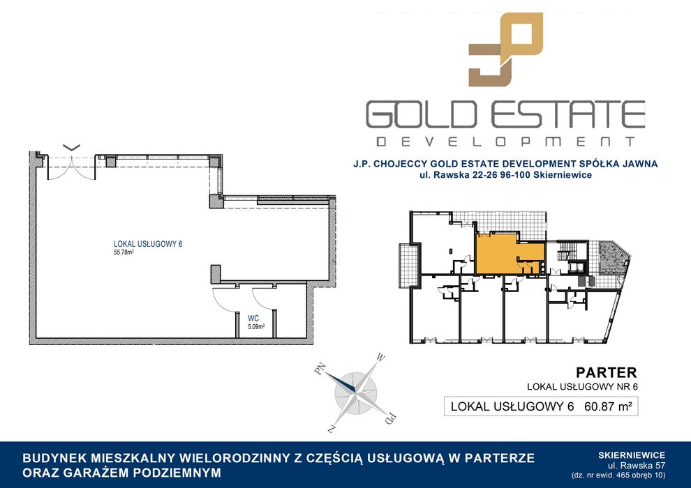Lokal usługowy 60,87 m², parter, centrum miasta