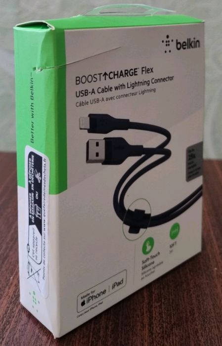 Кабель Belkin BOOST↑CHARGE Flex USB-A to Lightning (3м) Blue