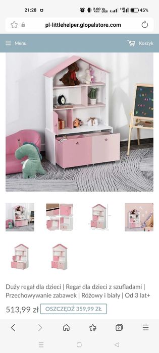 Regał domek na książki dla dzieci