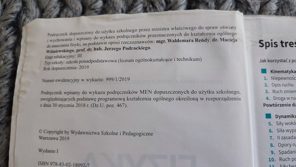 Fizyka 1. WSiP. Liceum i technikum. Zakres podstawowy