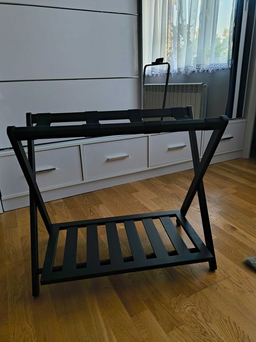 Szafka półka do przedpokoju łazienki, czarny bambus, składana