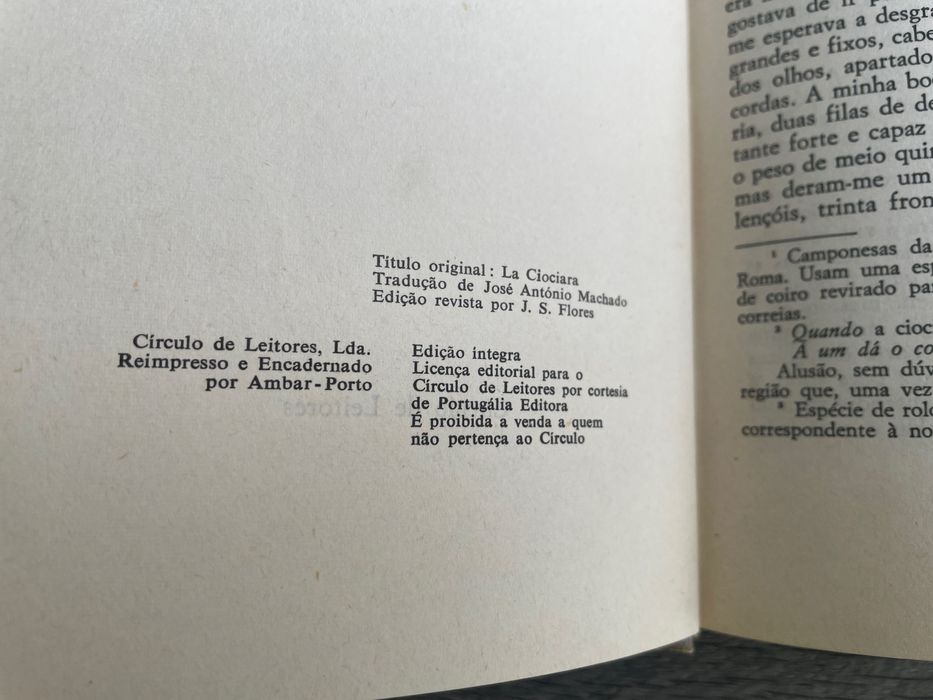 Livro "A Ciociara - Alberto Moravia"