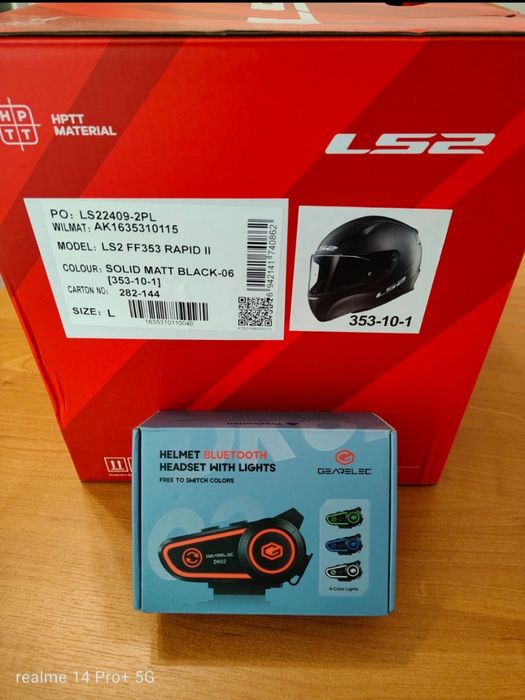 Kask LS2 Rapid 2 czarny mat roz .L + nowy interkom.