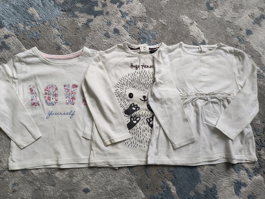 Топ кофта реглан для дівчинки білі набір пакет