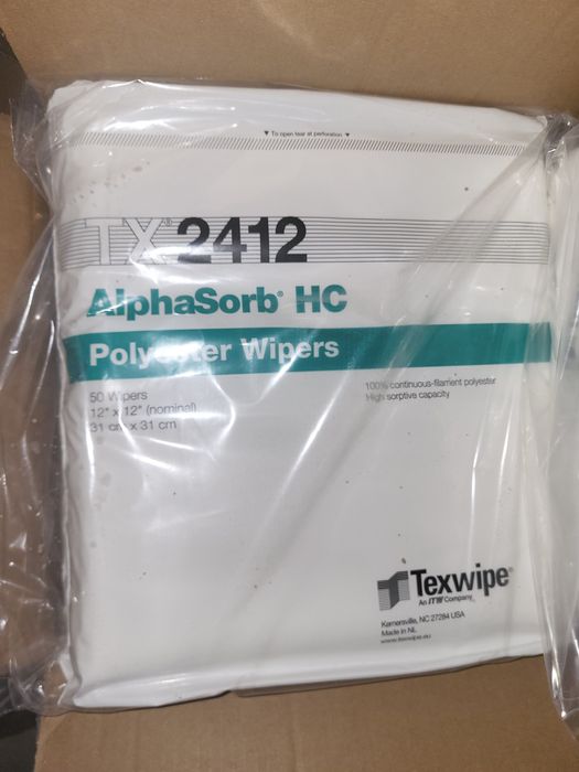Серветки для чистих приміщень Texwipe AlphaSorb® HC TX2412 | НОВІ | Made in NL