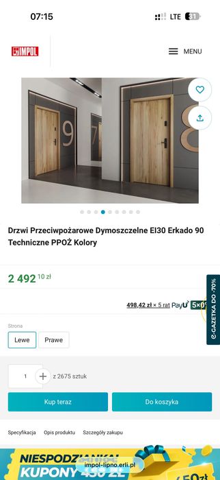Drzwi Ocieplone DEWRO szerokie okazja