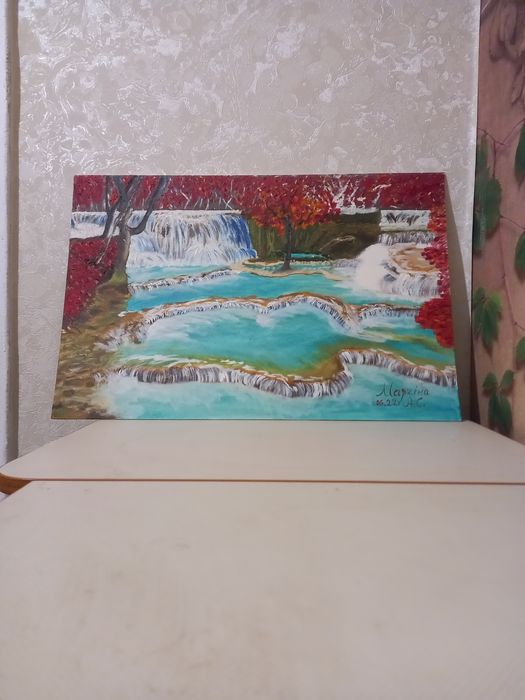 Продам картину маслом Водопад