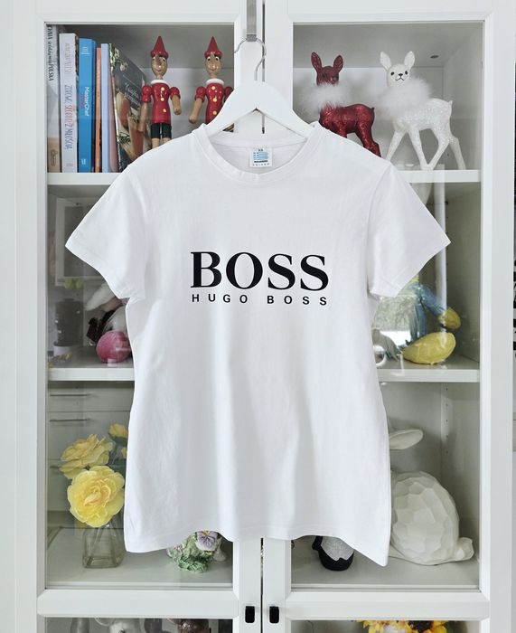 Bawełniany oversizowy t-shirt damski Hugo Boss XS