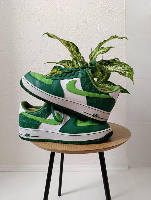 Кожаные лимитированные кроссовки nike air force 1 low st patrick's day