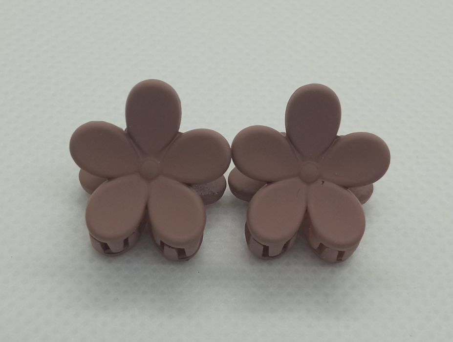 Spinka klamra do włosów kwiat 2 sztuki brązowy