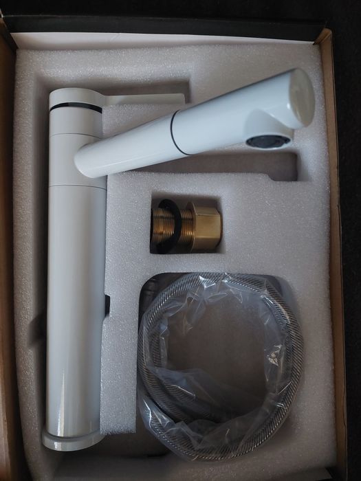 Nowa Bateria umywalkowa biała obrotowa