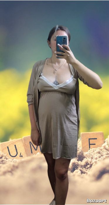 Продам нічну сорочку і халат в пологовий із застібками для годування