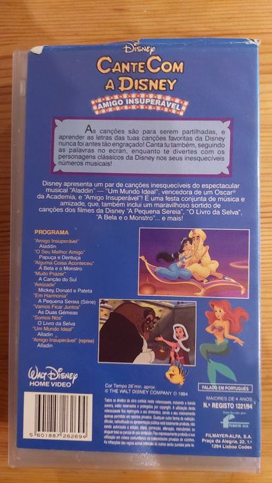 Cassetes VHS Cante com a Disney