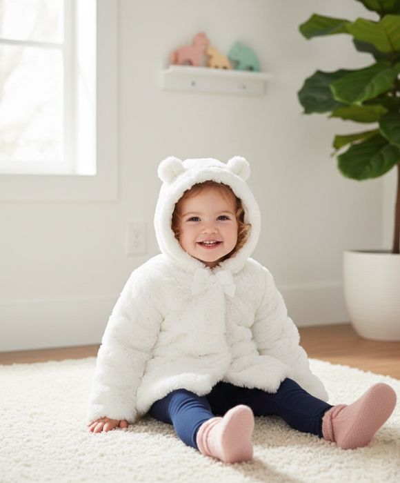 Шикарная белоснежная шубка - пальто George — как облачко! От 18м. до 3