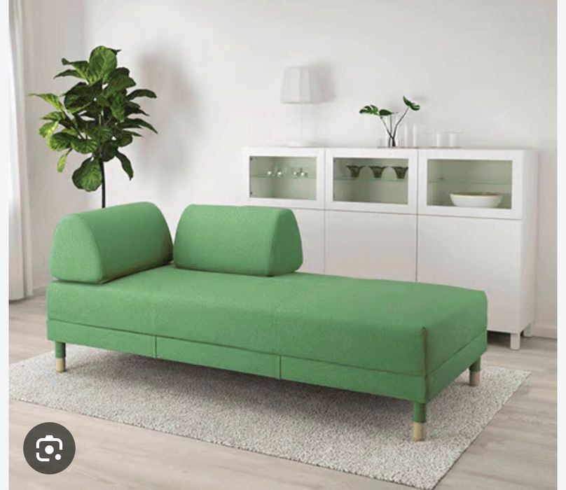 Sofá-cama modular e com arrumação do Ikea (verde)