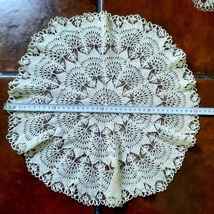 Conjunto de guardanapos em crochet feitos à mão