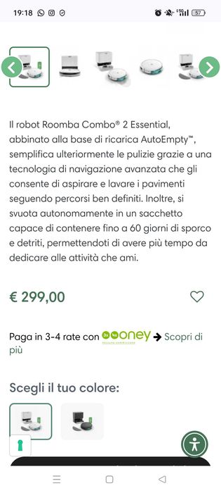 Roomba Combo 2 Essential Branco – Aspirador robot e Lava-Chão 2 em 1