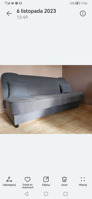 Sofa dwuosobowa szara