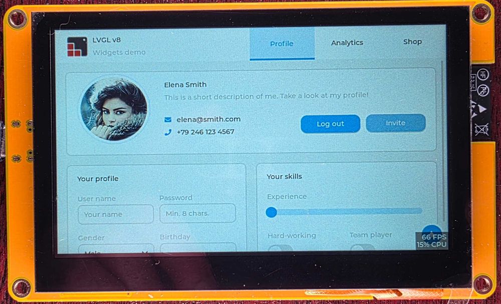 ESP32-S3 IPS 800*480 4.3'' display module Sunton (модуль з дисплеєм)